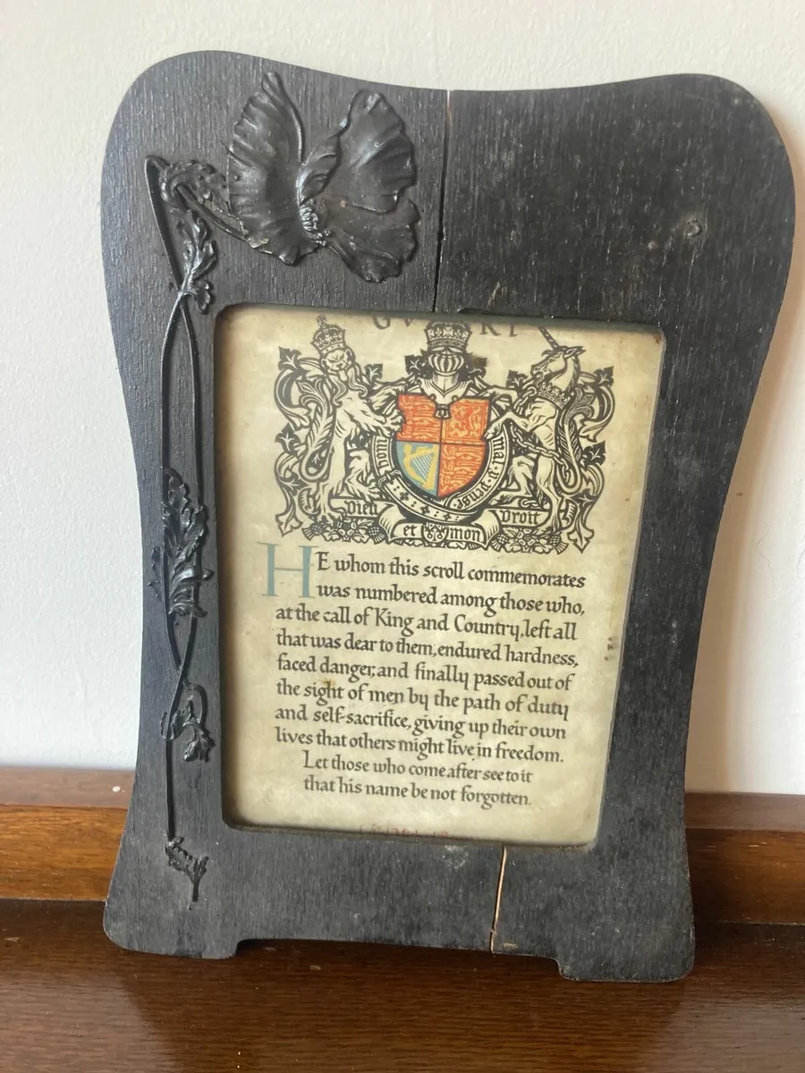 WW1 Memorial - Original - in Art Nouveau Frame - Image 3