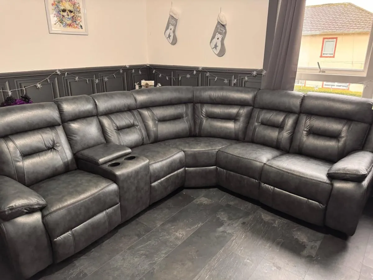 Nova Grey Electric Leather Recliner Sofa - Image 3