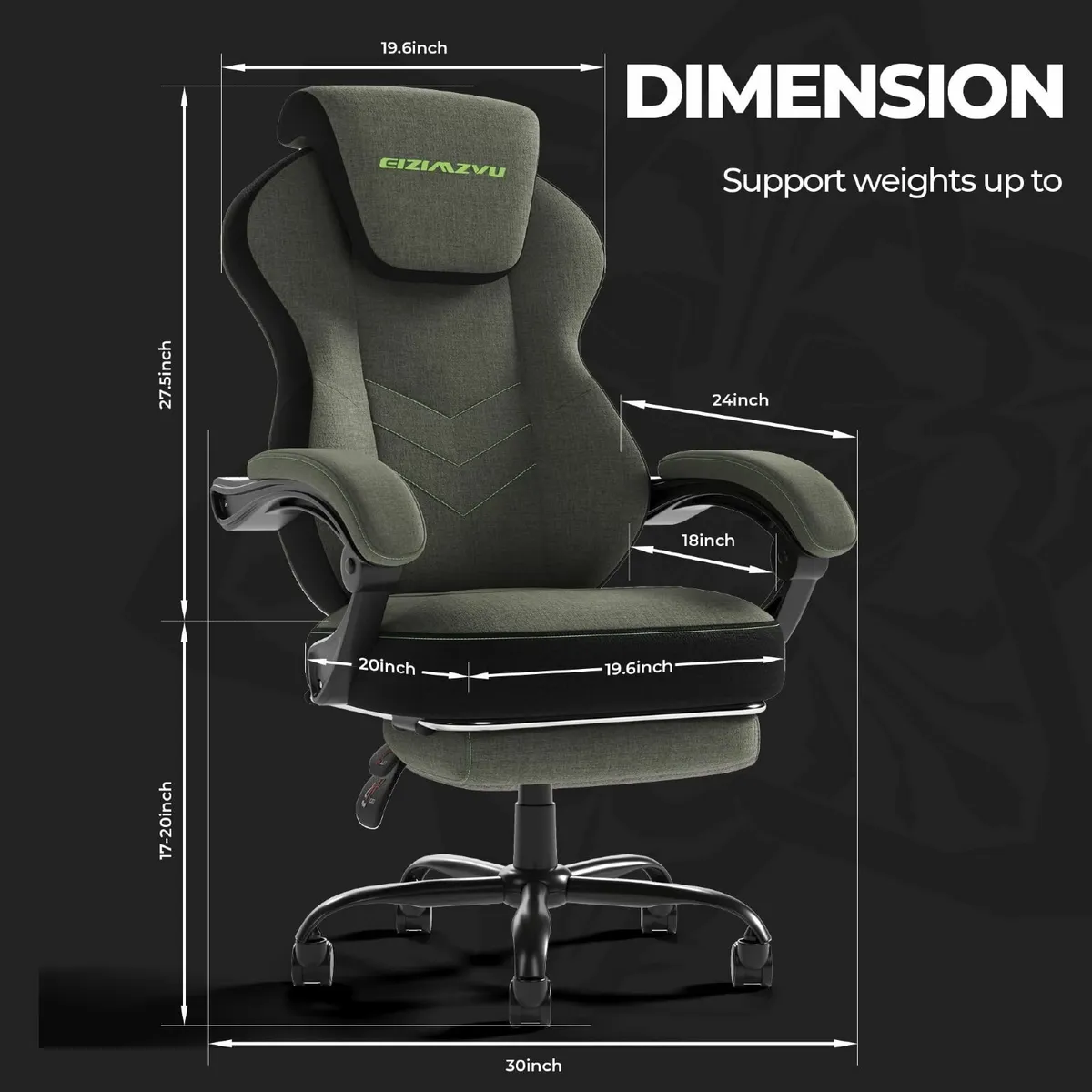 Ergonomic Office Chair Adjustable Headrest and Foo - Image 2