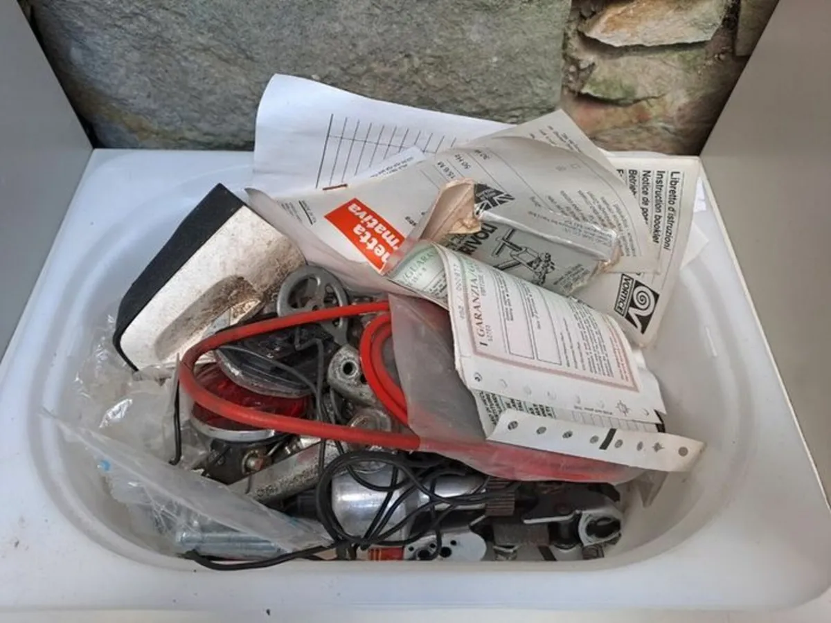 Box of Bicycle repair parts - Image 1