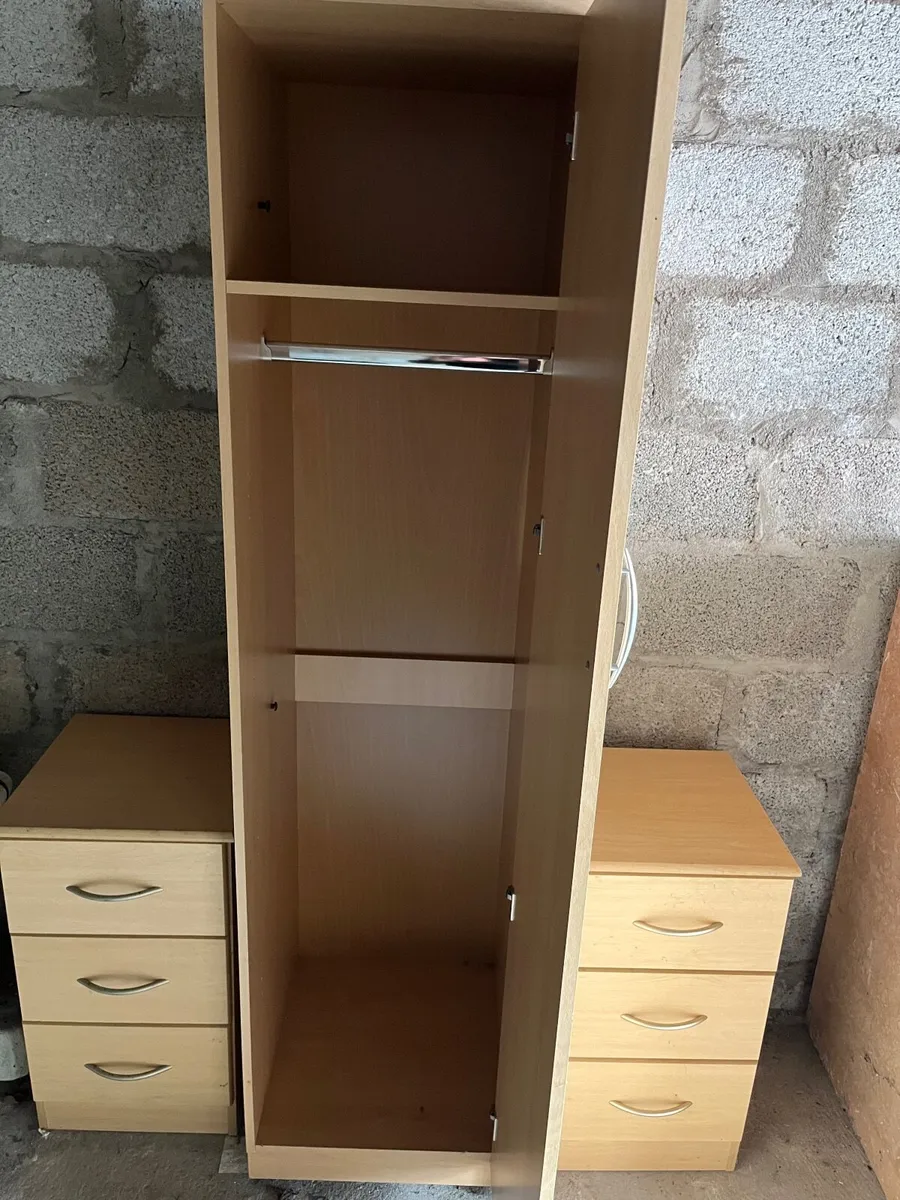 Single Wardrobe and two bed side lockers - Image 1