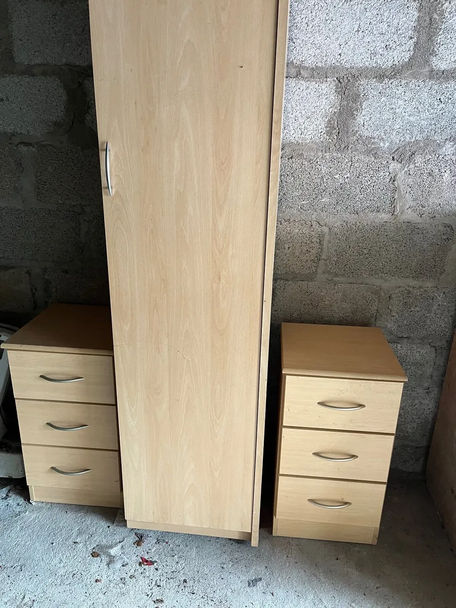 Single Wardrobe and two bed side lockers - Image 2