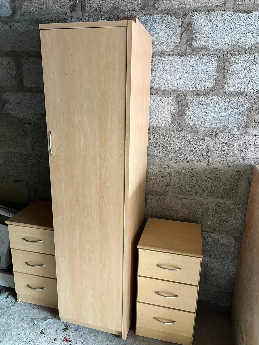 Single Wardrobe and two bed side lockers - Image 3