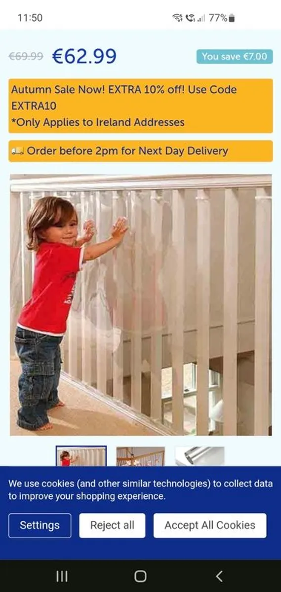 Kidsafe clear banister gaurd - Image 1
