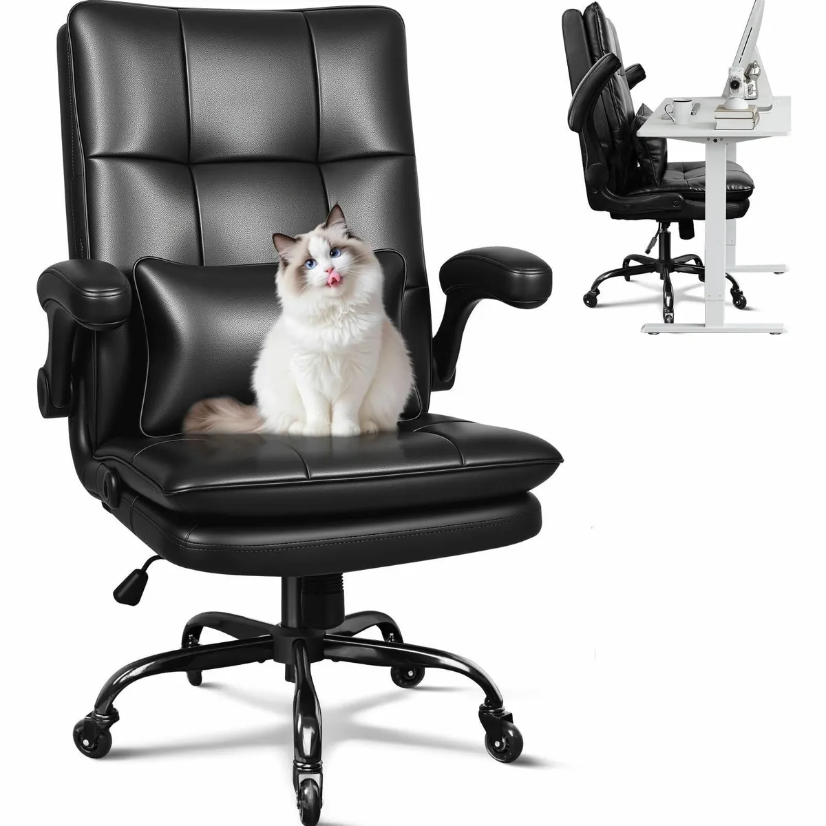 Executive Office Chair Double-Layer Thick Seat Cus - Image 1