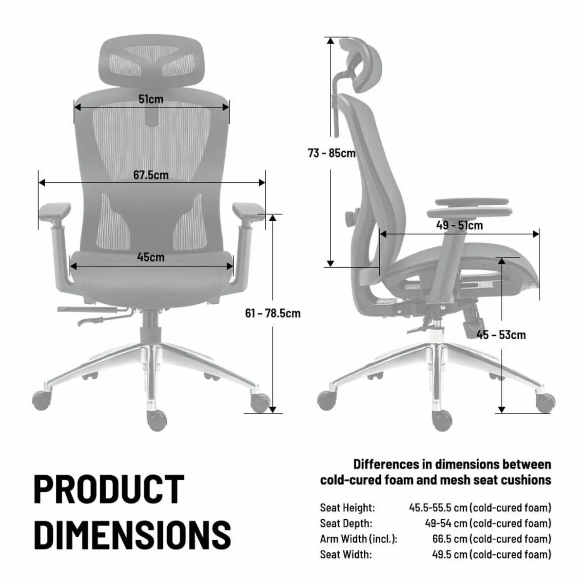 EP200 Ergonomic Office Chair Home Desk High Back M - Image 3