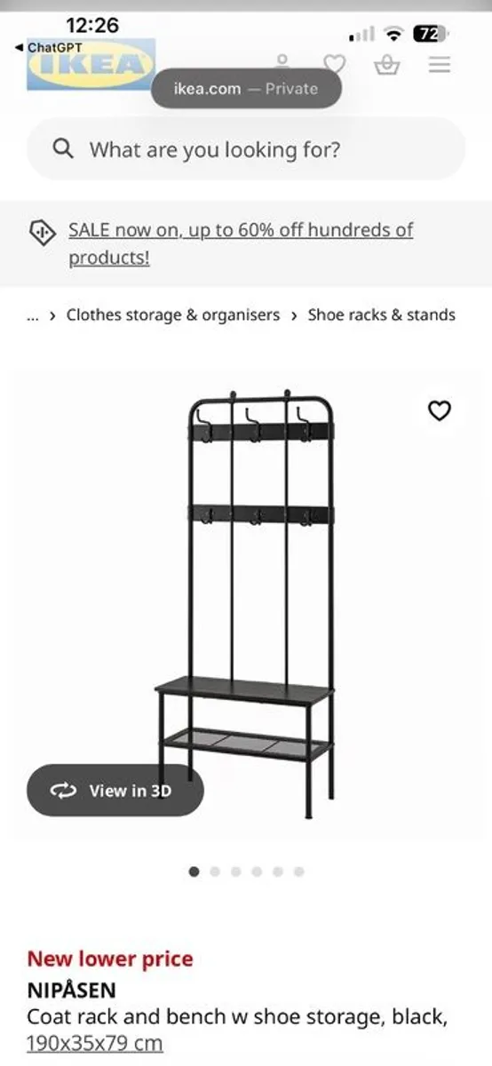 IKEA NIPASEN Coat Rack and Shoe Bench - Image 2