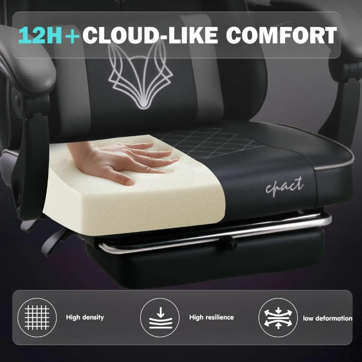 .Ergonomic reclining seat footrest adjustable head - Image 4