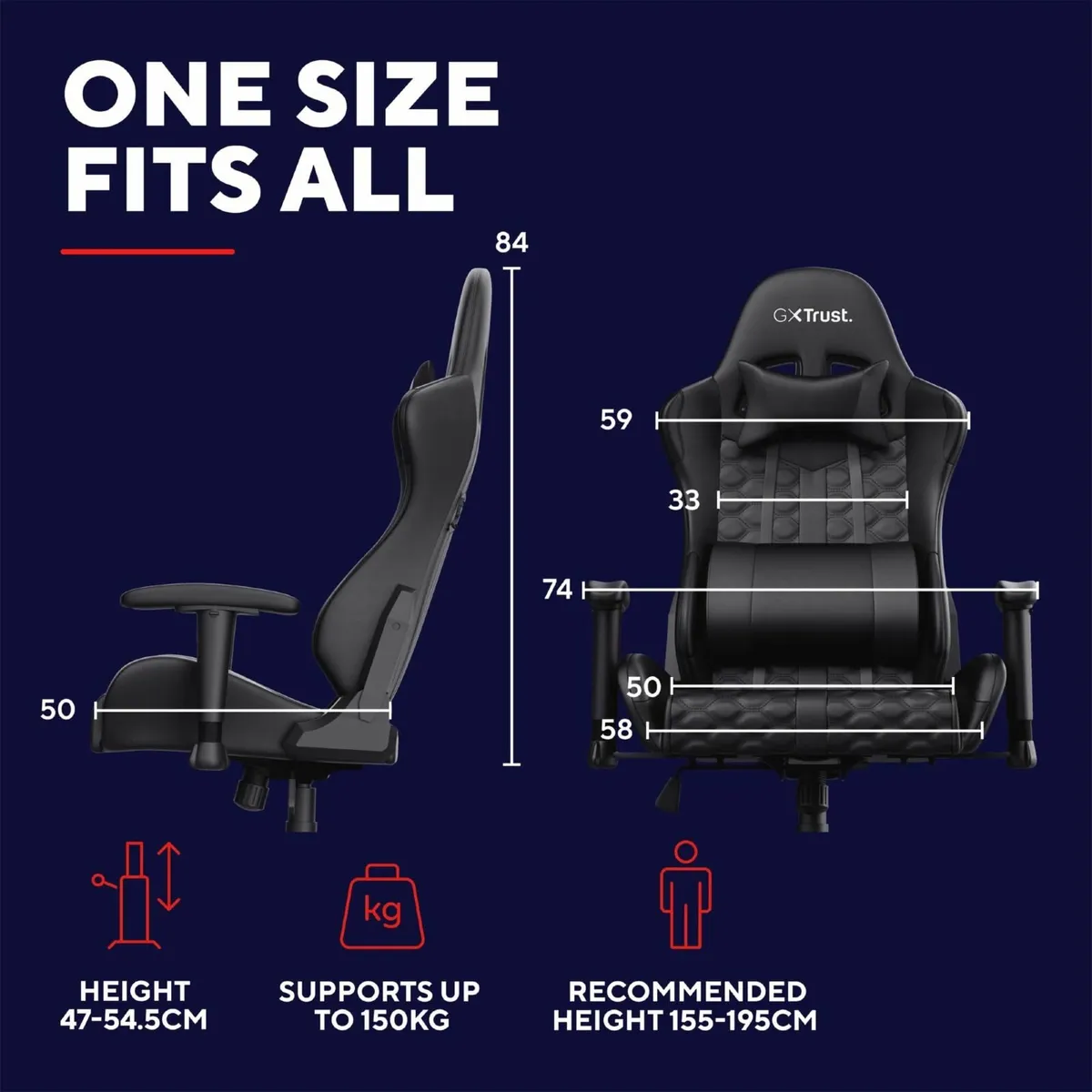 GXT 708 Resto Gaming Chair PC Desk Full 360° Rotat - Image 3