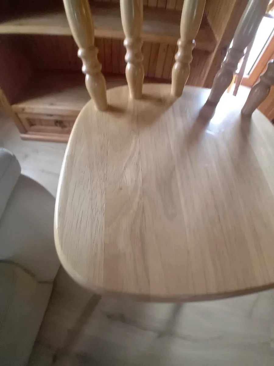 Solid pine kitchen stools x 2 - Image 2