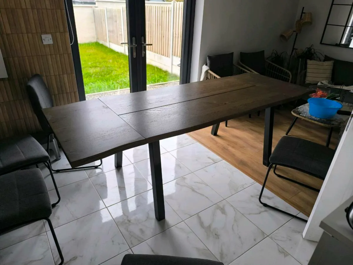 Wooden Extendable Dining Table with 8 Chairs - Image 3