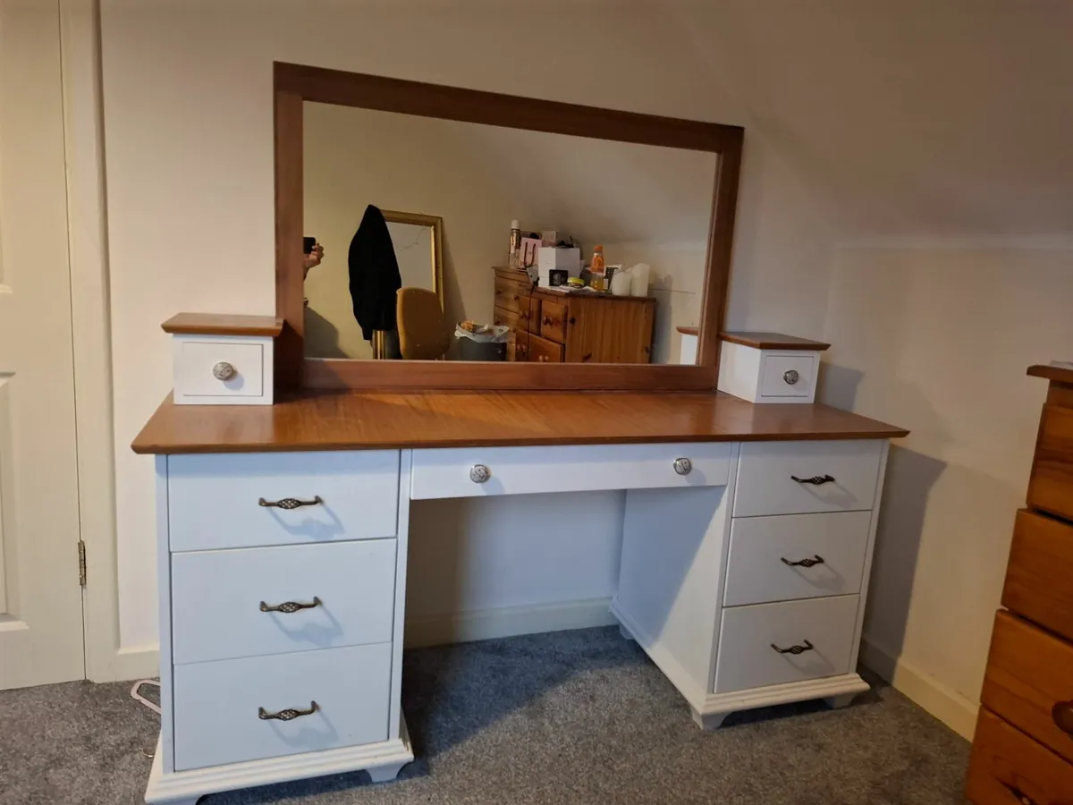 Solid Wood Vanity Dresser with Mirror - Image 4