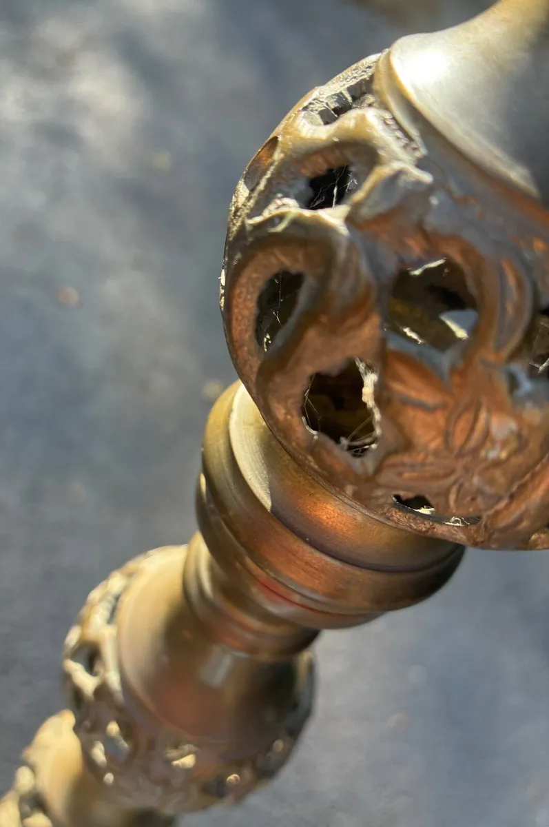 Antique Tall Standing Brass Lamp - Image 2