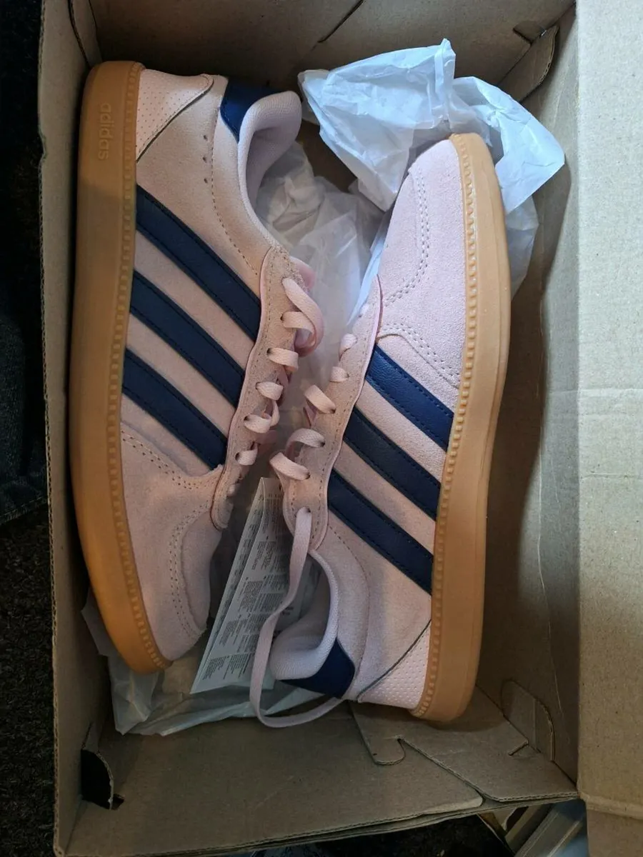 Adidas Pink and Navy Trainers - Image 1