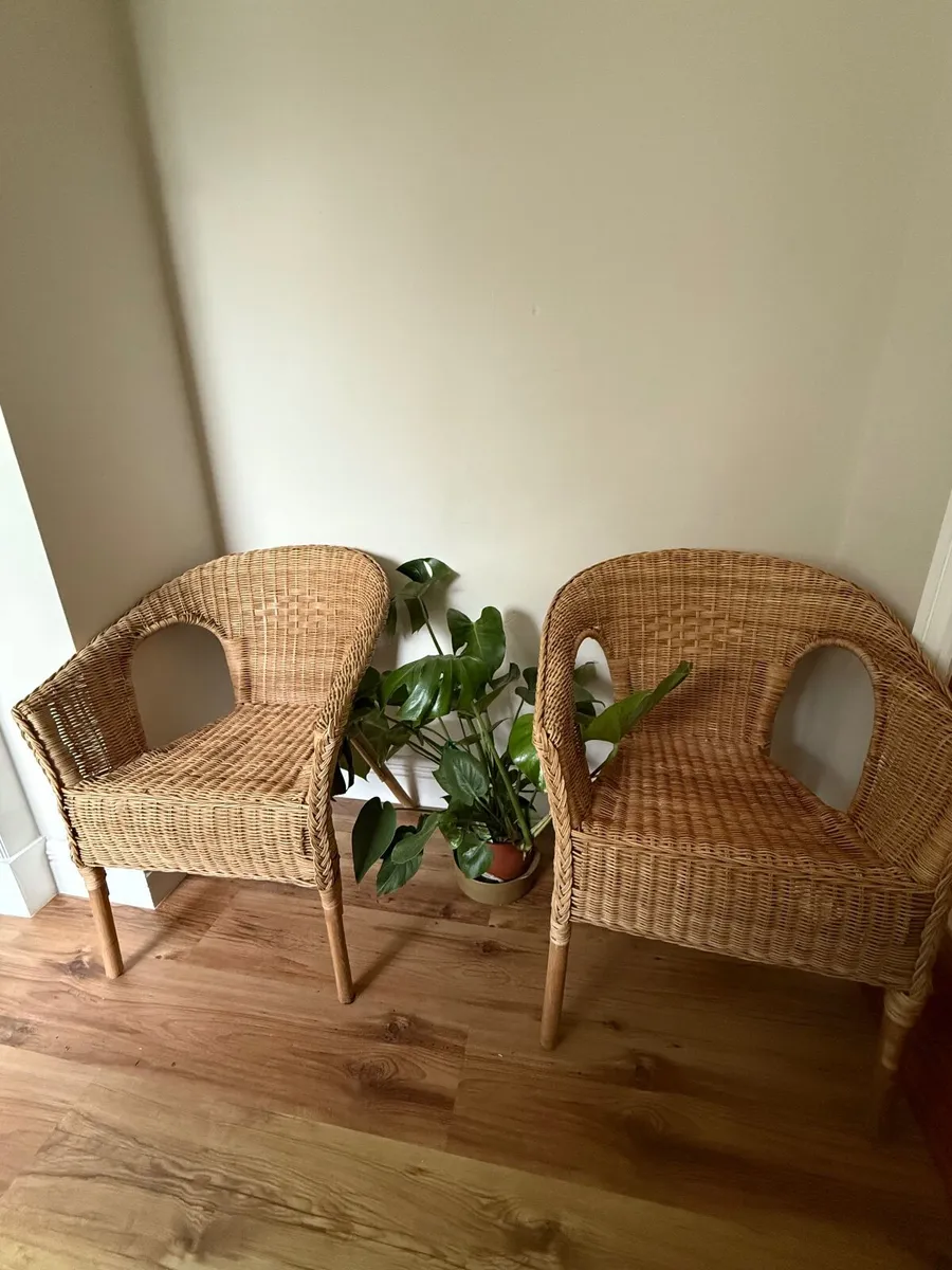 2 Chairs, rattan/bamboo - Image 2