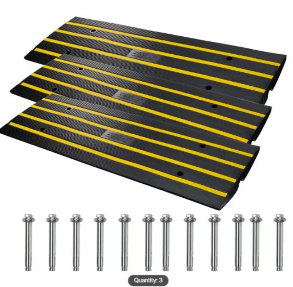 Curb Ramp Rubber Driveway Ramp 3 Pack 2.6" Rise - Image 1
