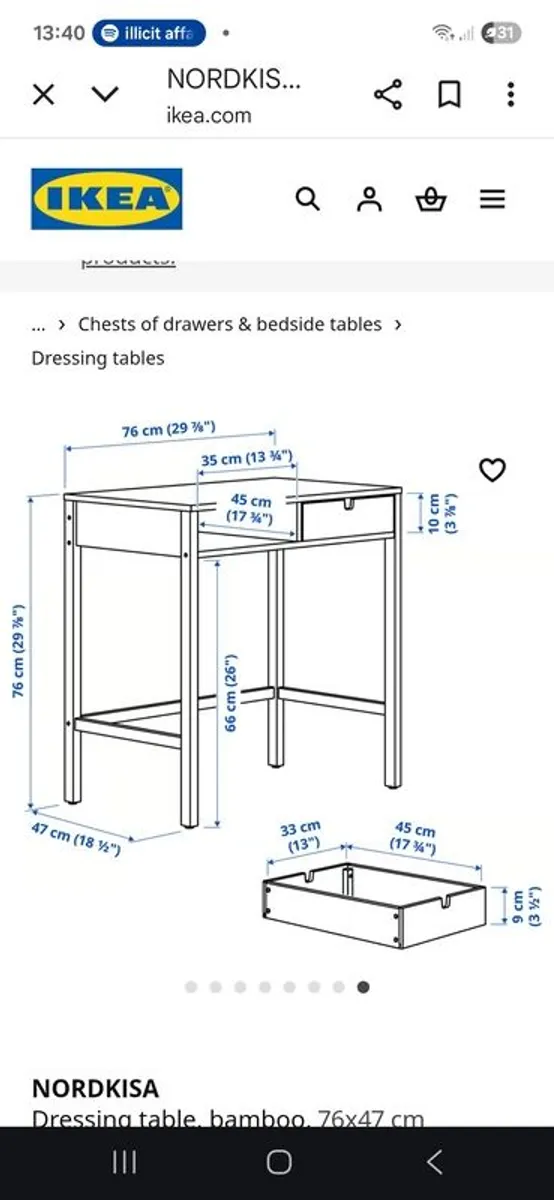 Ikea bamboo dressing table - Image 2