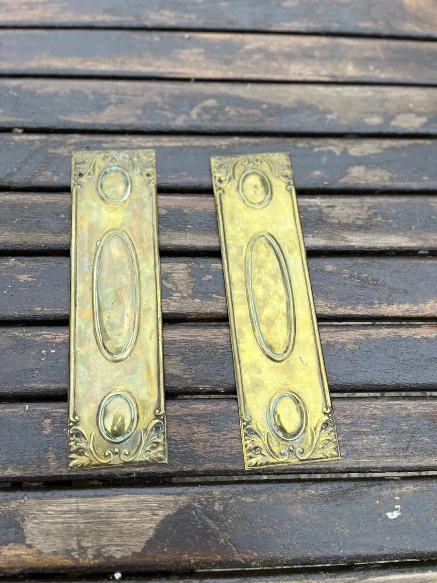 Antique Brass Finger Plates - Image 1