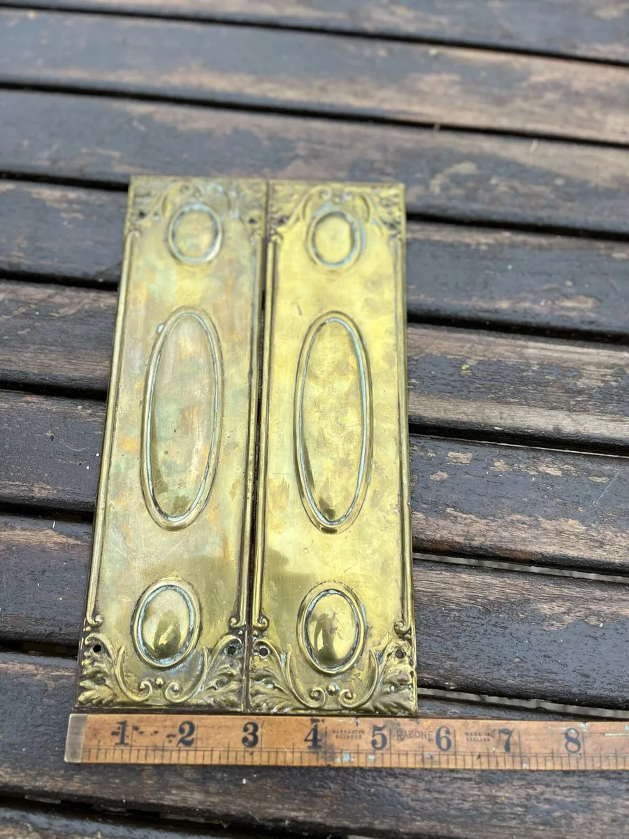 Antique Brass Finger Plates - Image 3