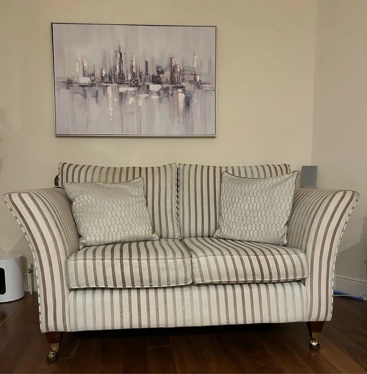2 x 2 Seater Luxury Designer Sofas, 1 Coffee Table, & 1 Cuddler Armchair For Sale. - Image 1