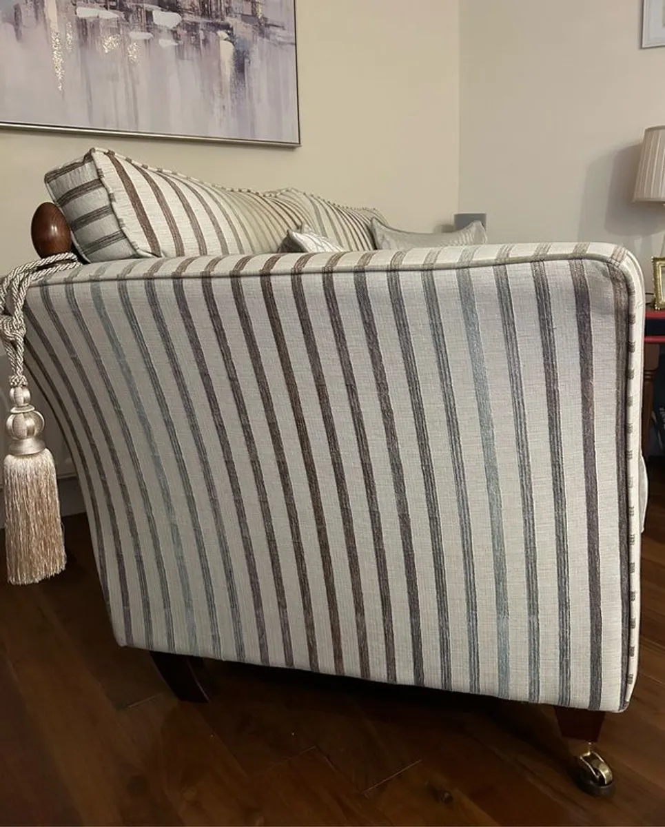 2 x 2 Seater Luxury Designer Sofas, 1 Coffee Table, & 1 Cuddler Armchair For Sale. - Image 2