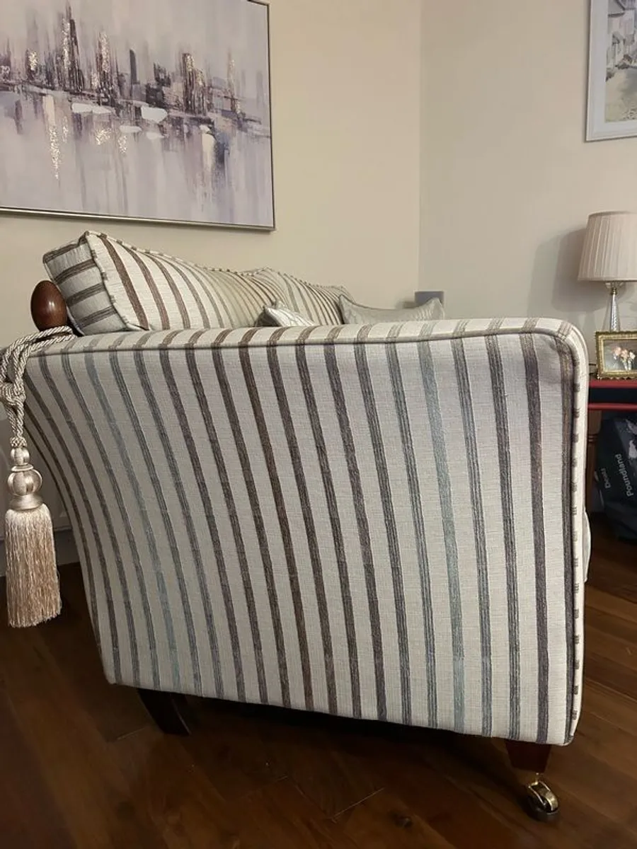 2 x 2 Seater Luxury Designer Sofas, 1 Coffee Table, & 1 Cuddler Armchair For Sale. - Image 3