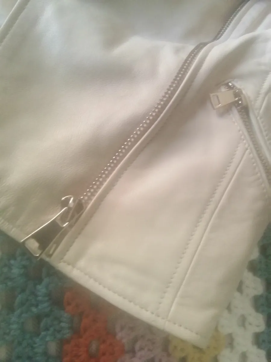 River island cream  genuine leather jacket 14 - Image 3