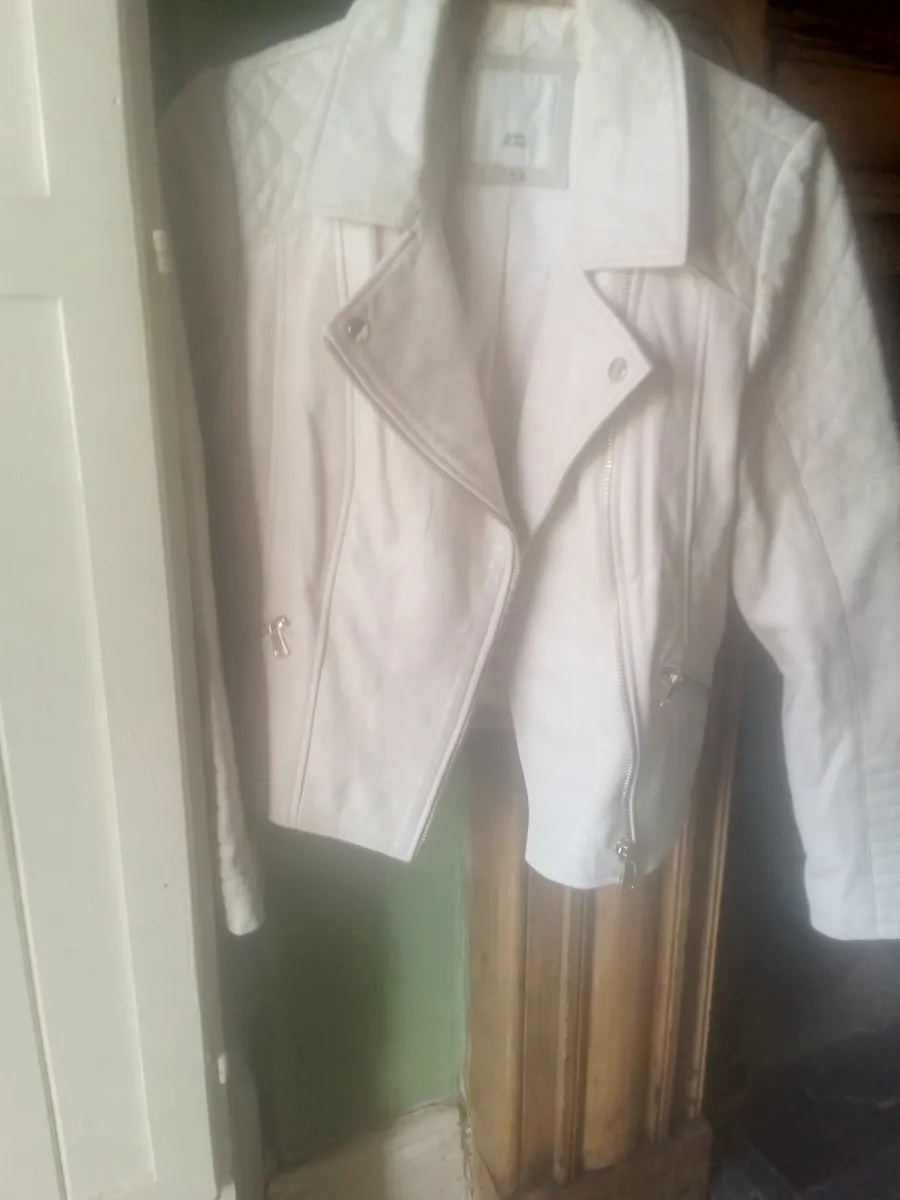 River island cream  genuine leather jacket 14 - Image 1