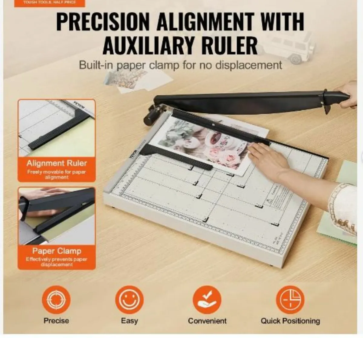 Paper Cutter, Guillotine Trimmer, 457.2 mm Cut - Image 2