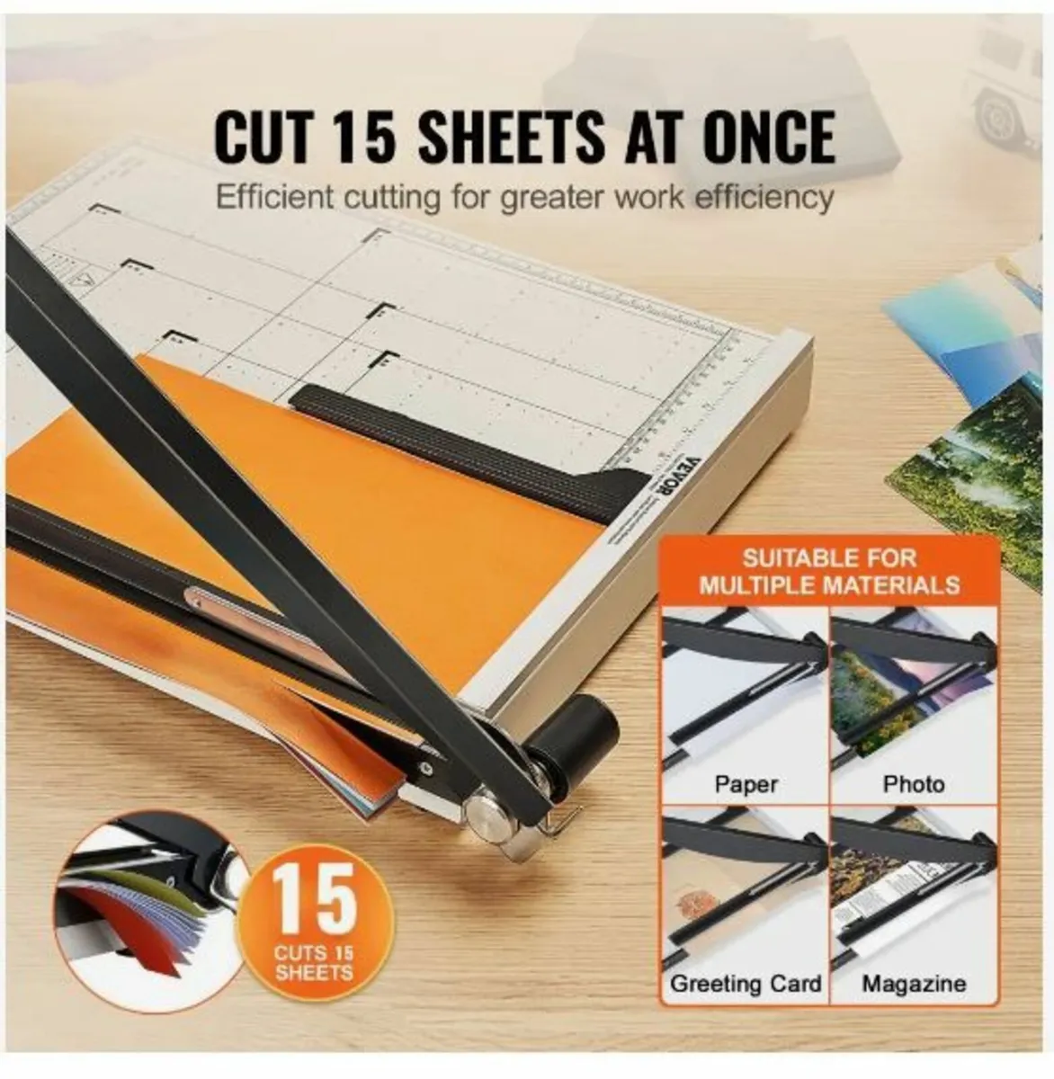 Paper Cutter, Guillotine Trimmer, 457.2 mm Cut - Image 3
