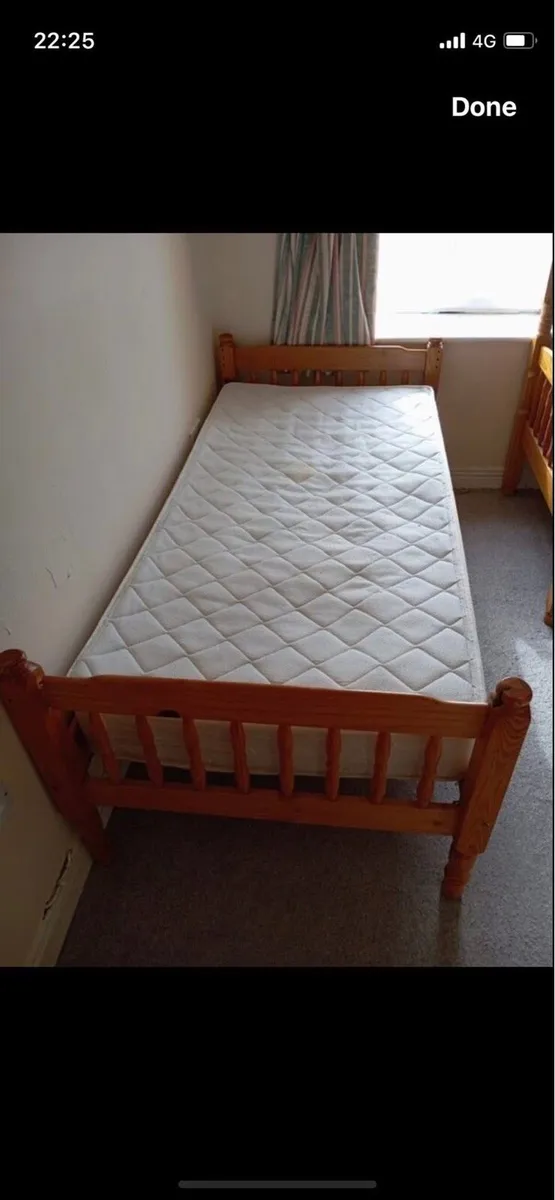 Pine single bed frame as new - Image 1