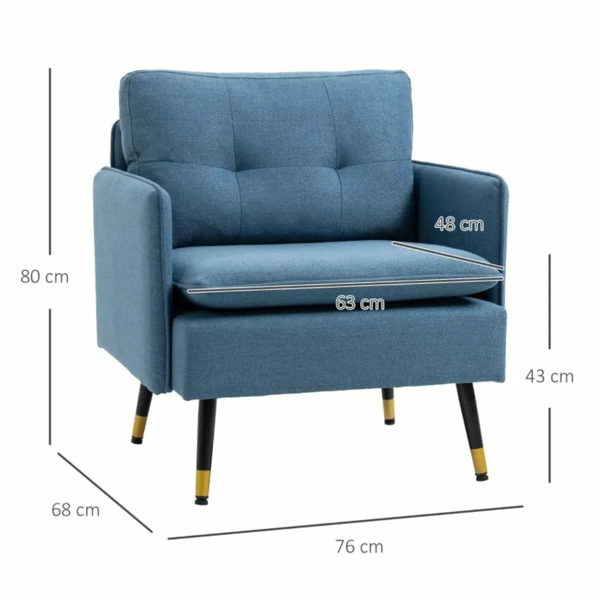 Button-tufted accent chair, upholstered armchair, - Image 4