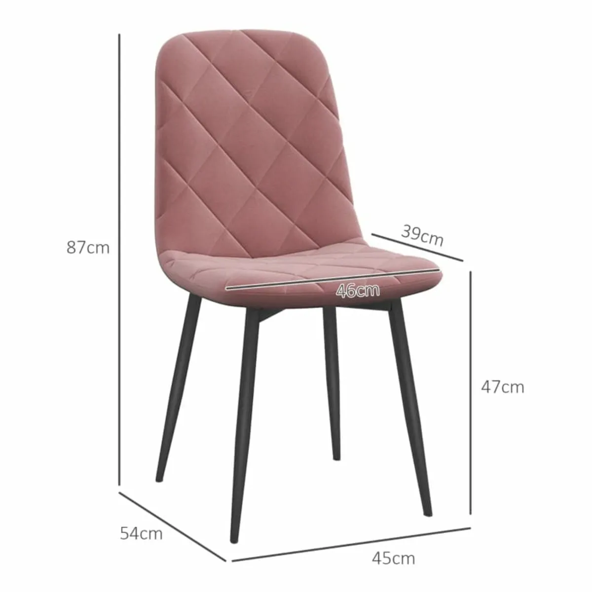 Dining Chairs 4-Piece Set Kitchen Chair with Backr - Image 4