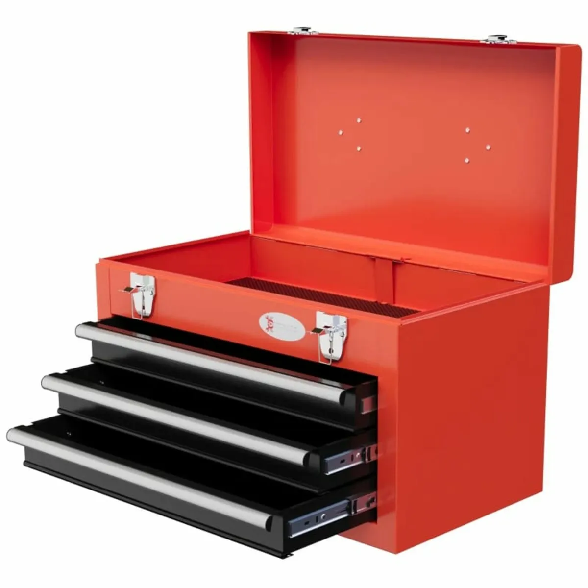 Toolbox with 3 Drawers, 1 Compartment, Sturdy Stee - Image 2