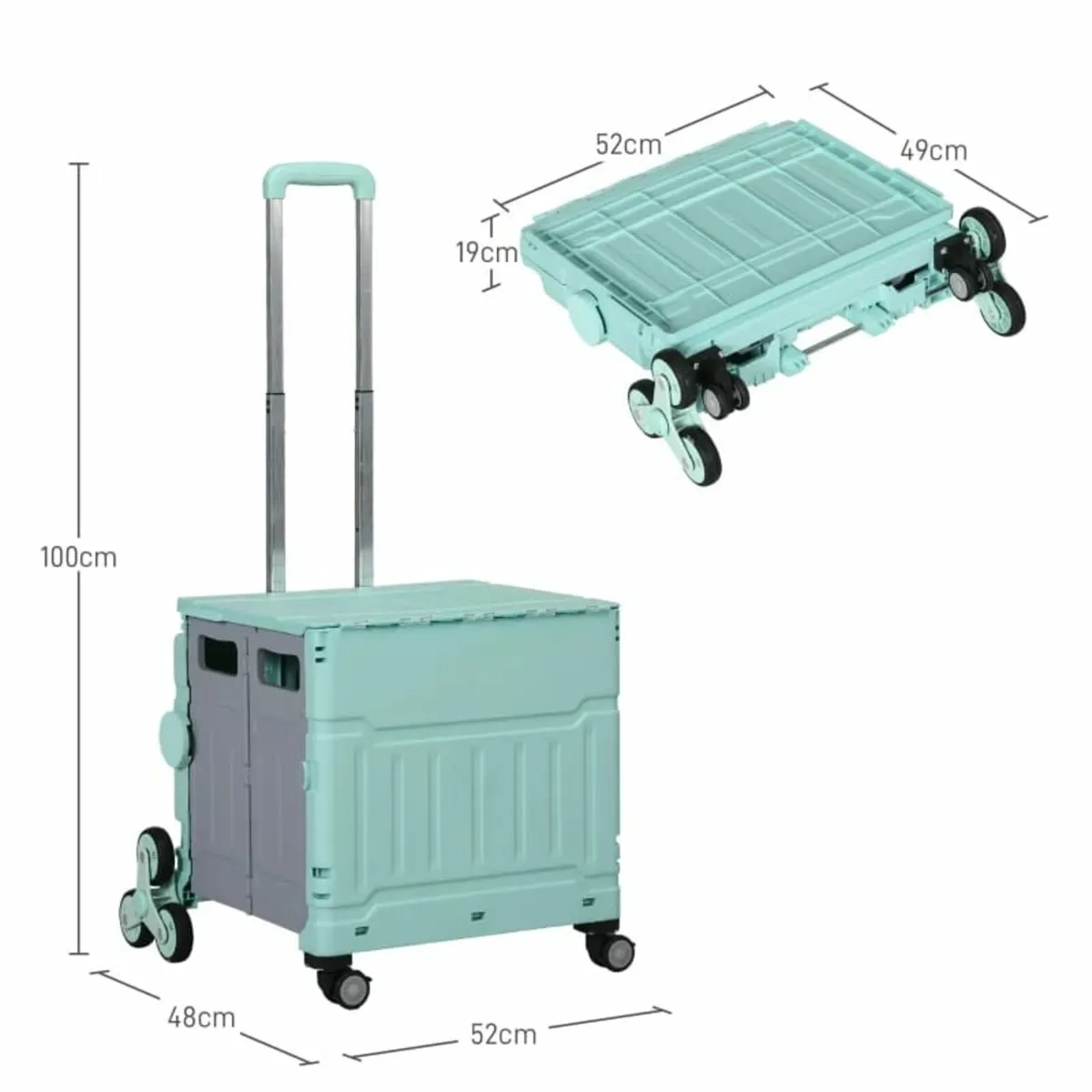 Cart Shopping Trolley, Stair-Climber, Foldable, Te - Image 3