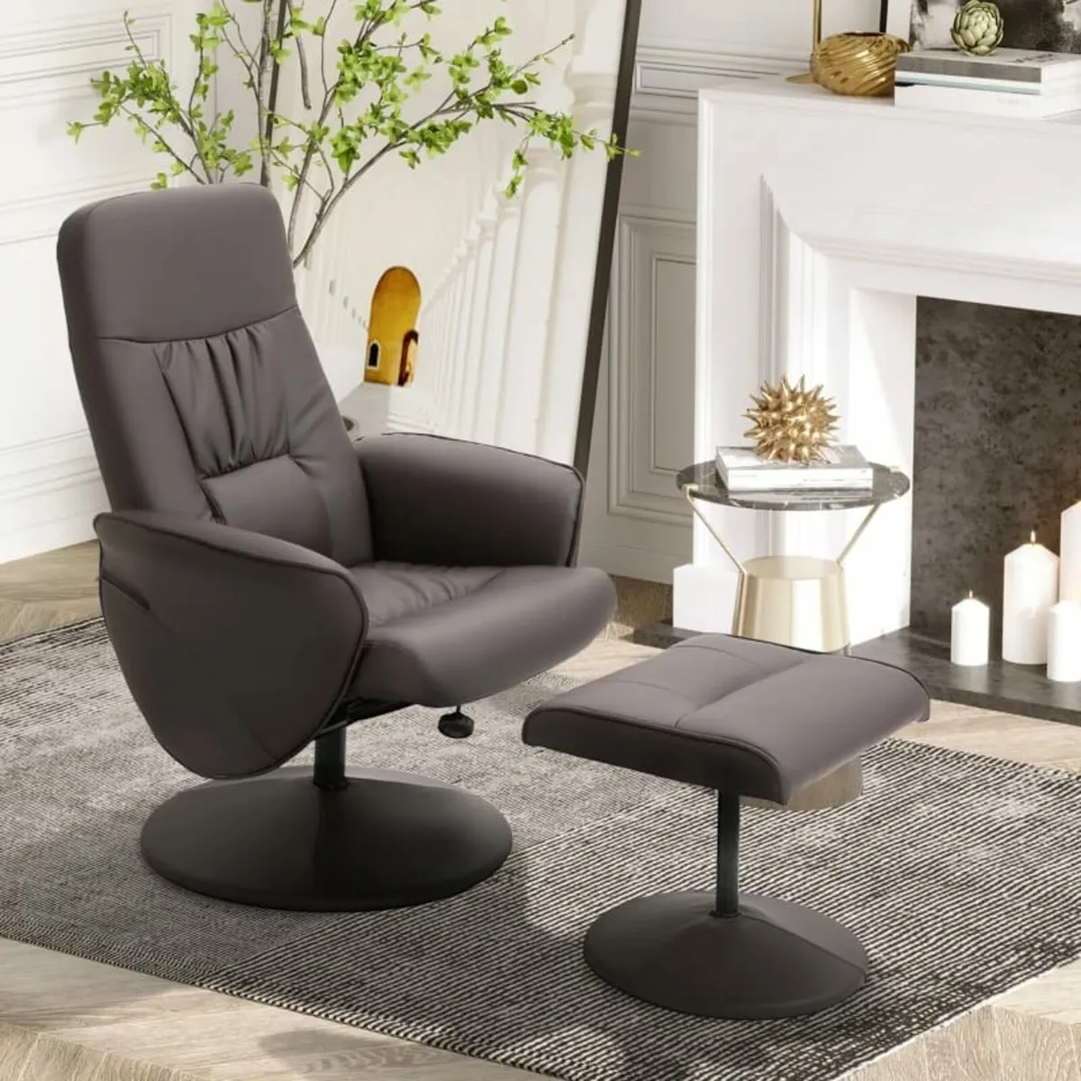 2-piece chair set, chair with footstool, recliner - Image 1