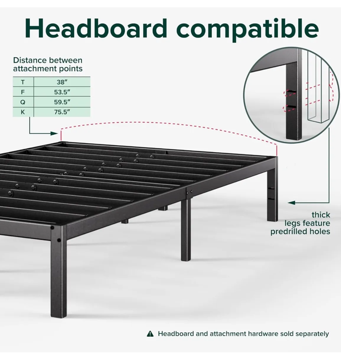Super King Bed frame - Bed 180 x 200 cm - Image 4