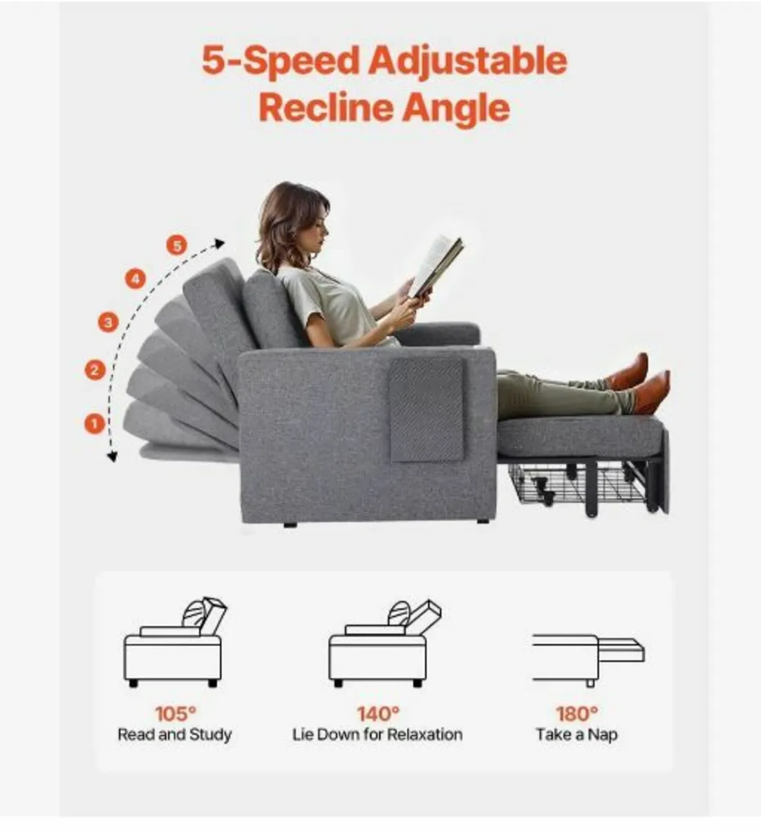 Sleeper Sofa Bed, Convertible Sleeper - Image 2