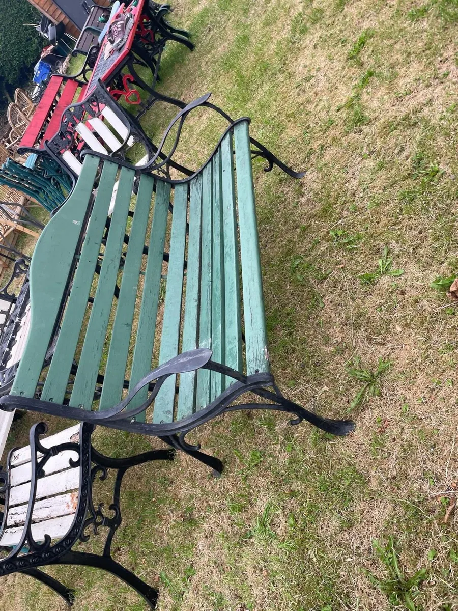 Cast iron garden benches - Image 3