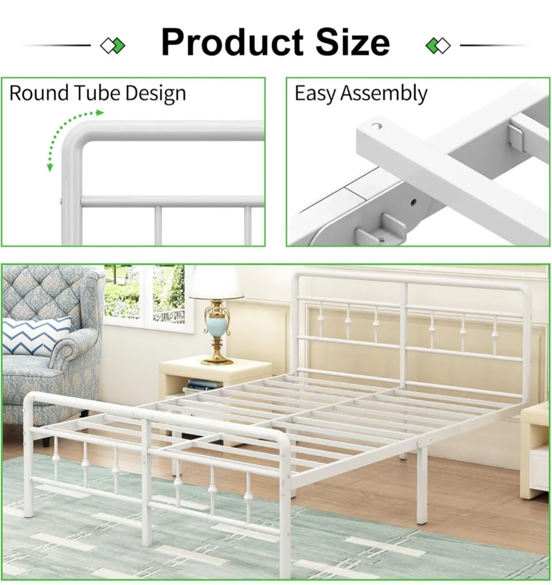 Super King Bed Frame with Victorian Headboard and - Image 4