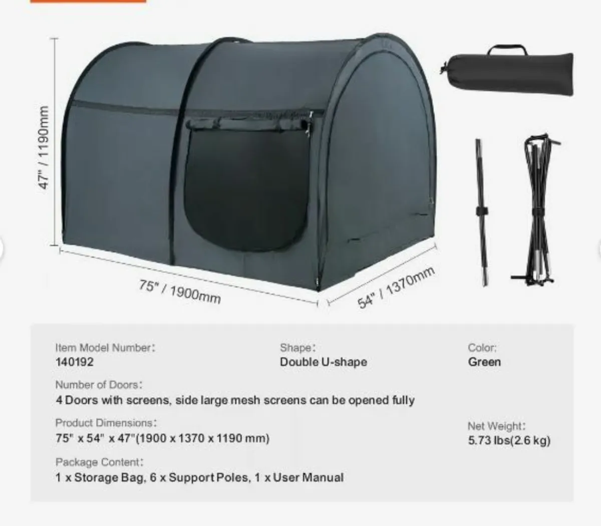 4 Doors Bed Tent Breathable Tent Light - Image 2