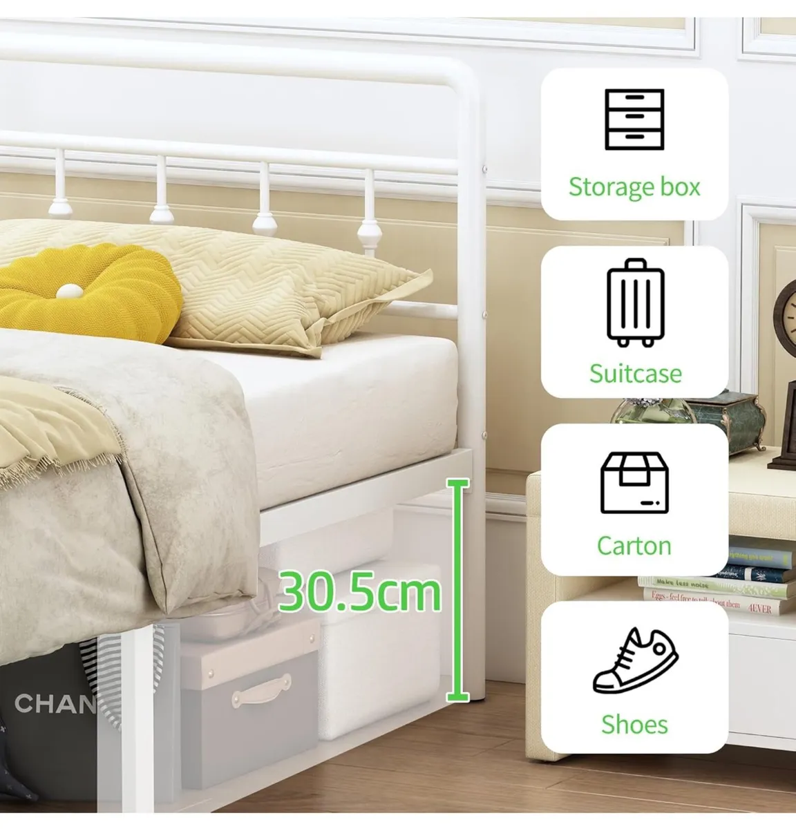 Super King Bed Frame with Victorian Headboard and - Image 4