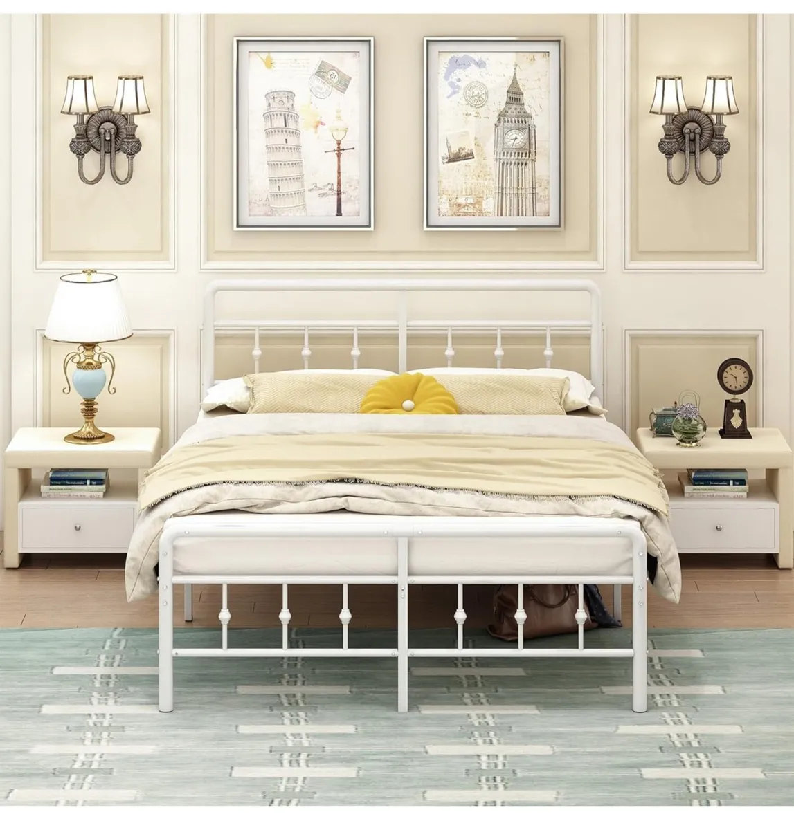 Super King Bed Frame with Victorian Headboard and - Image 1