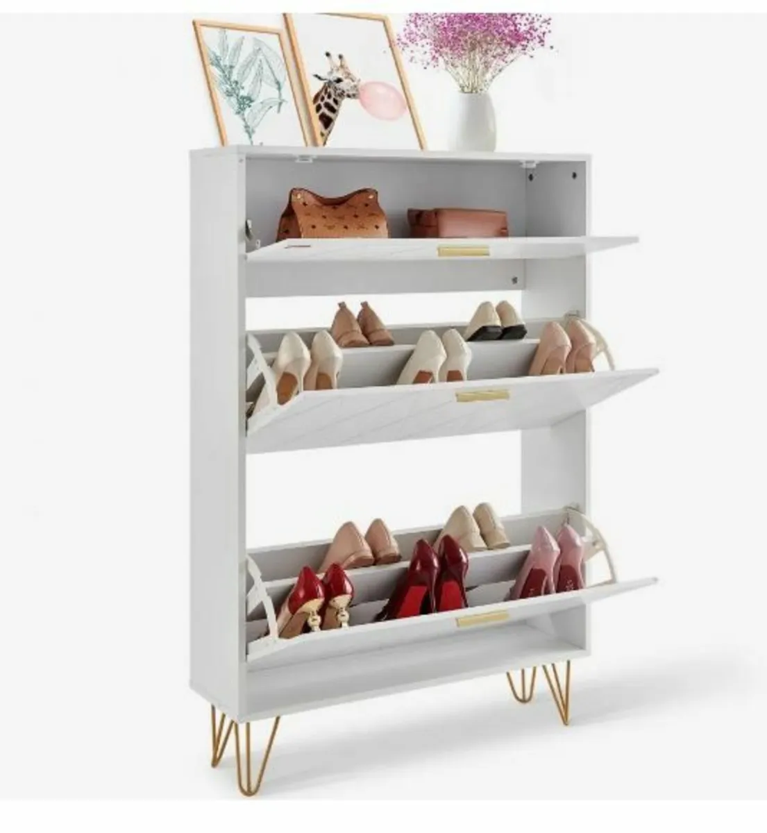 Shoe Cabinet with 3 Flip Drawers - Image 1