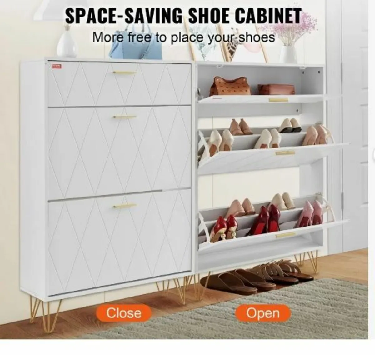 Shoe Cabinet with 3 Flip Drawers - Image 2