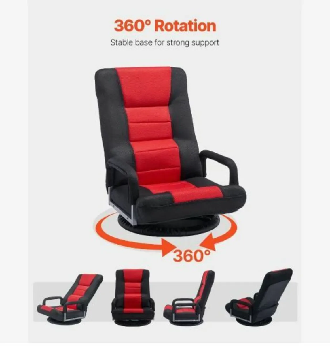 Swivel Floor Gaming Chair with Armrests - Image 2