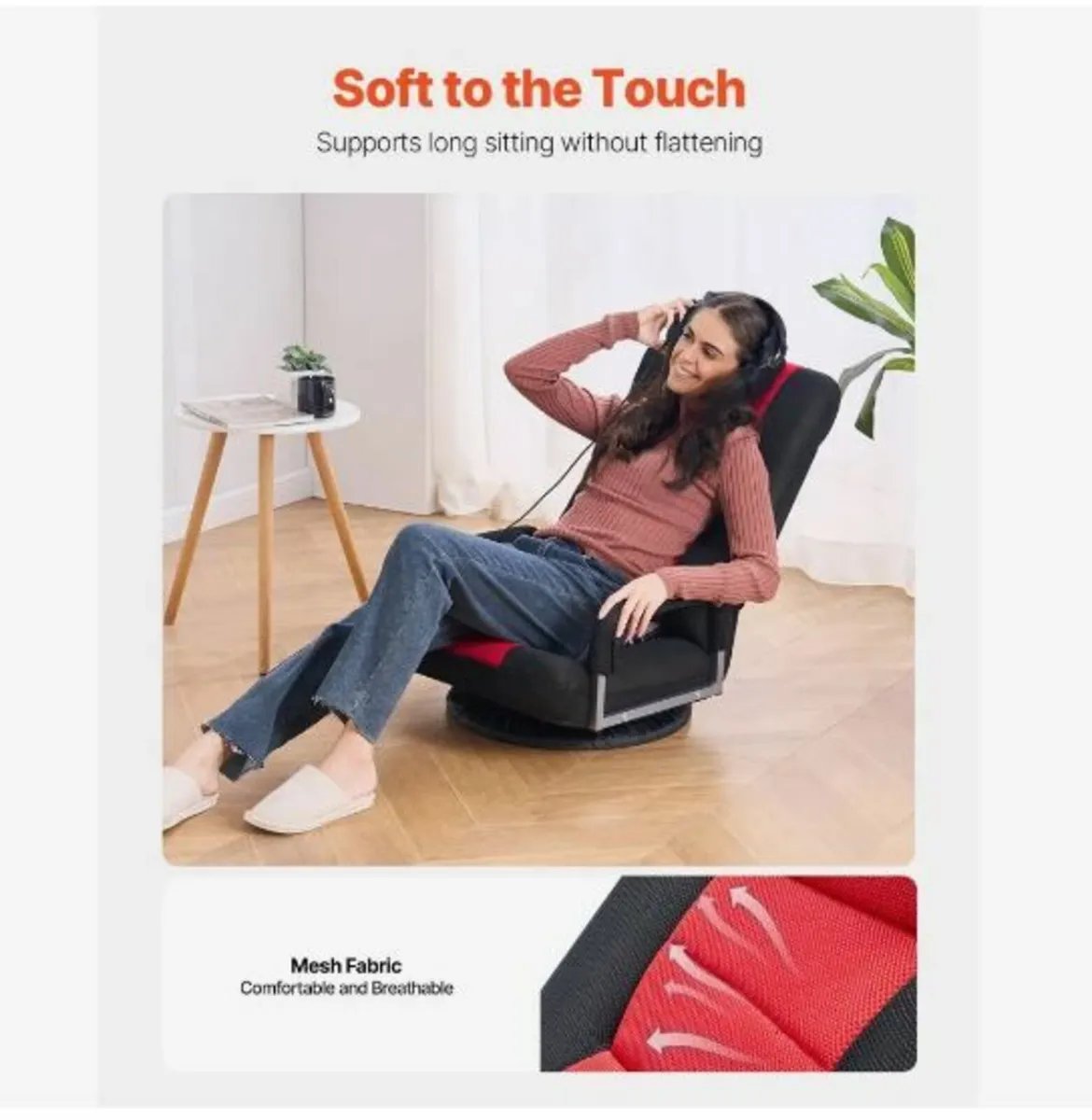 Swivel Floor Gaming Chair with Armrests - Image 3