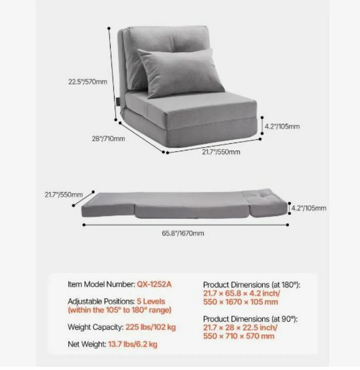 Convertible Flip Chair, 5-Position - Image 4