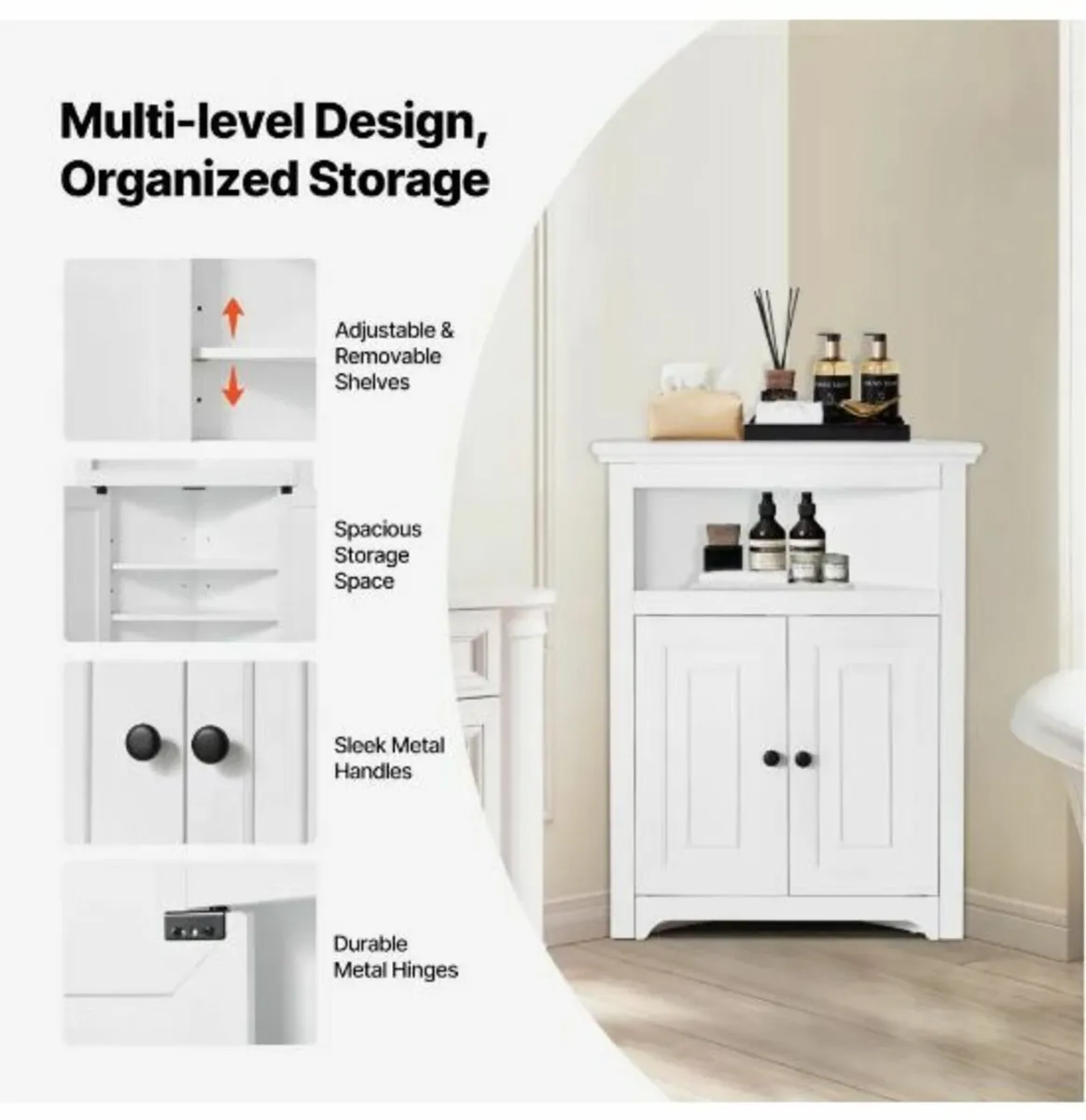 32" Corner Storage Cabinet - Image 3