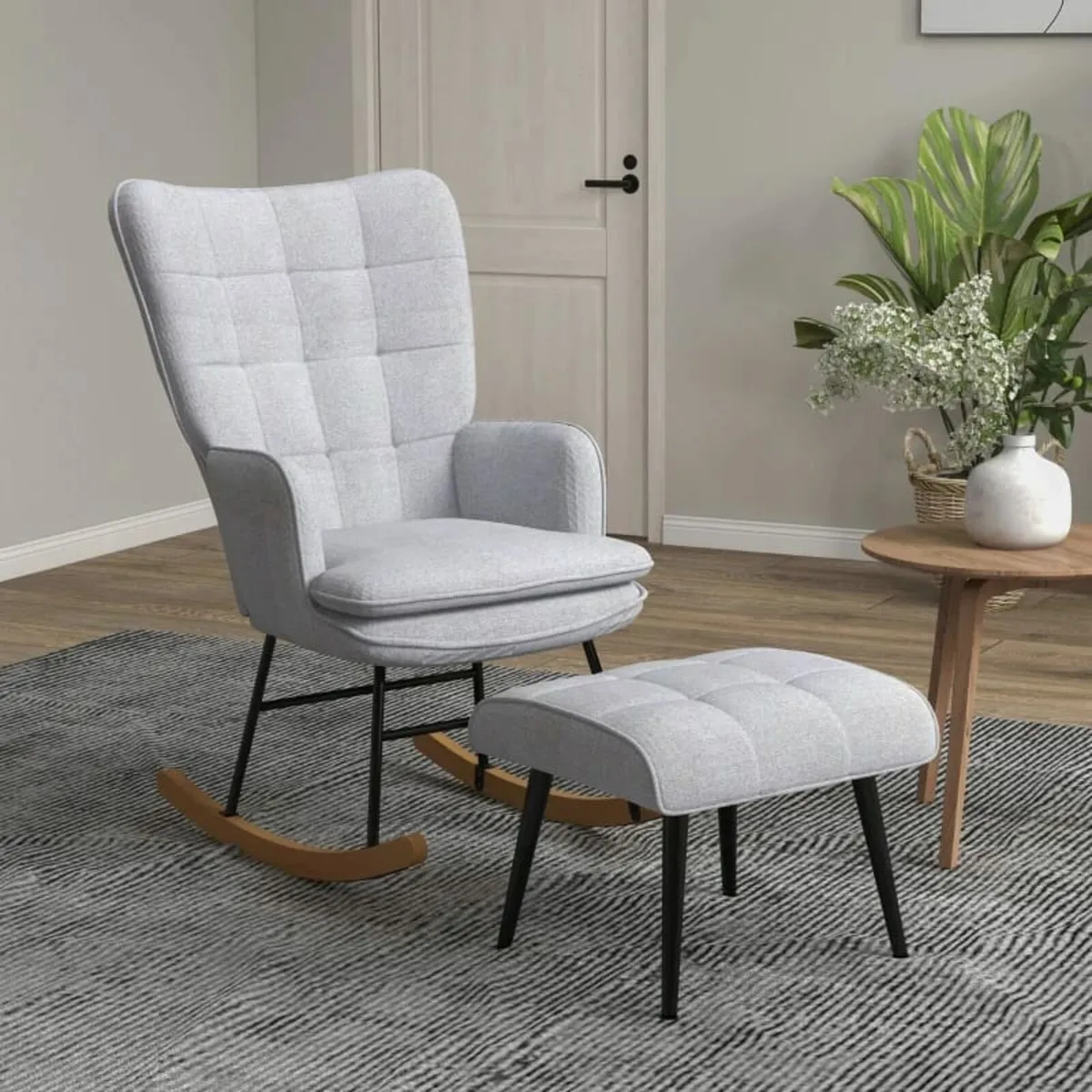 Rocking chair with Ottoman Scandinavian design Roc - Image 2